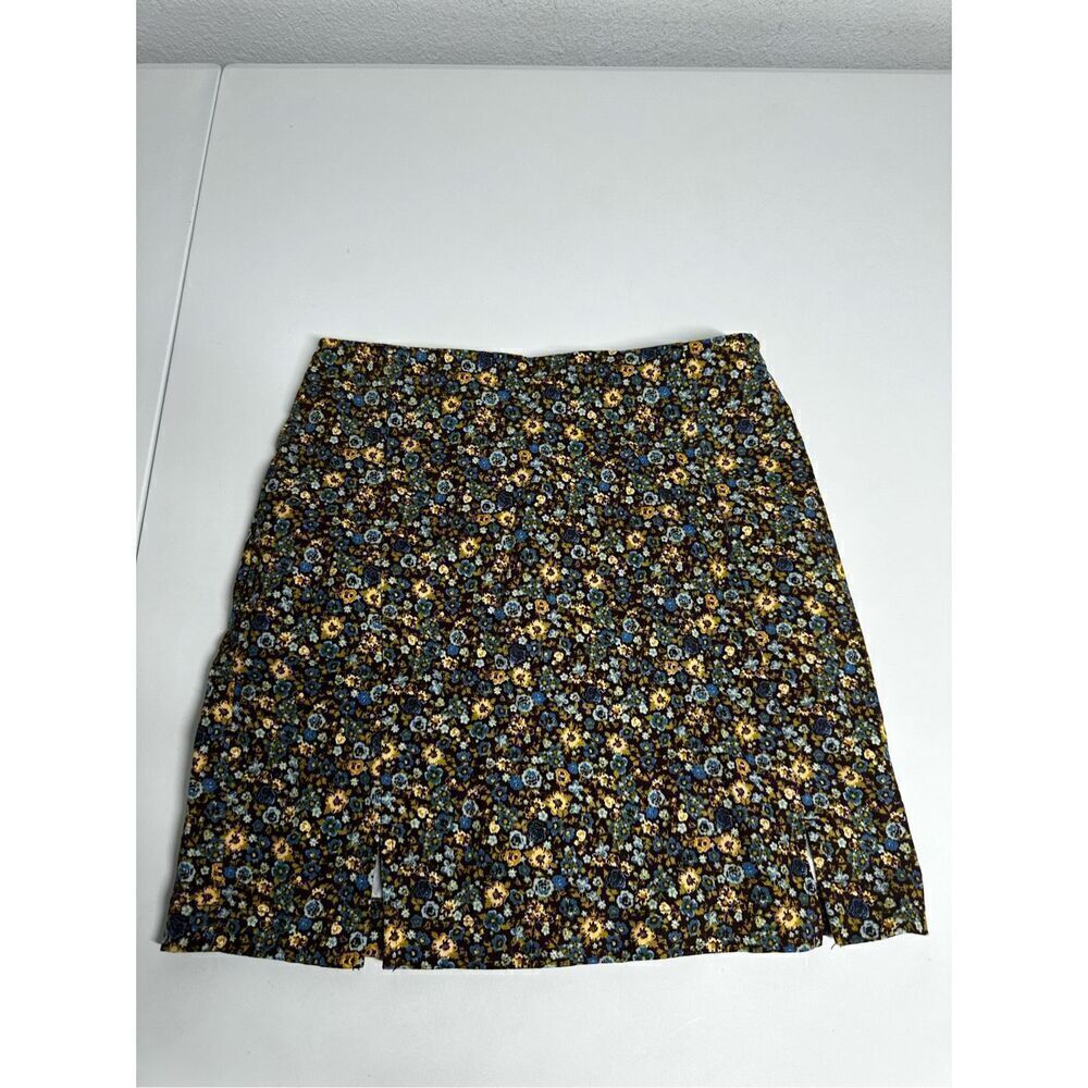 Eyeshadow Floral Women's Mini Skirt Size 1 Juniors 90s Style Y2K Zip